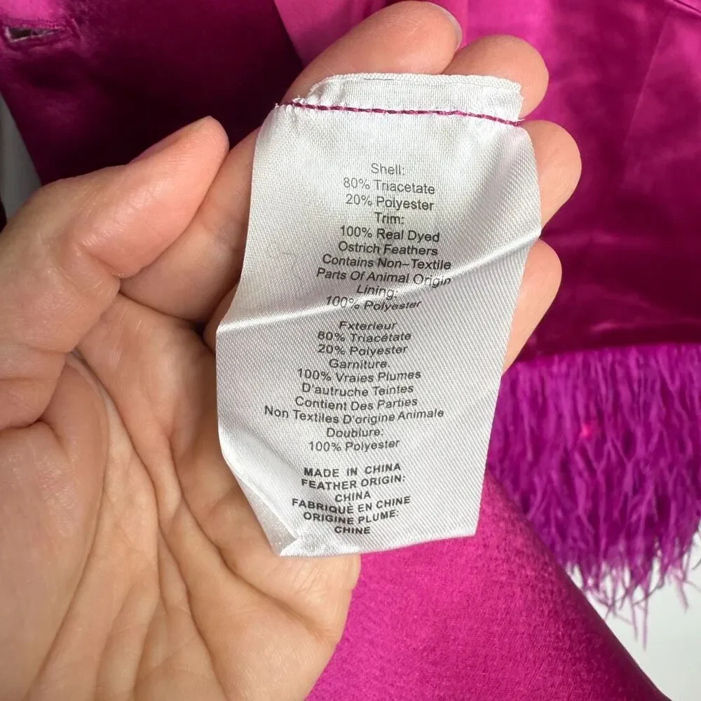 Cinq a Sept Joel Feather Hem Dress Blazer in Plum Radish New Size 2 - Picture 10 of 11